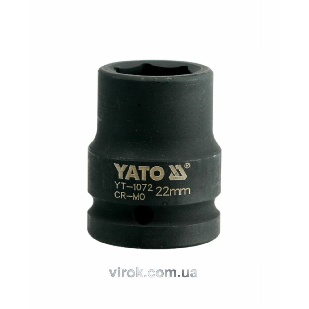 Головка торцева ударна 6-гранна YATO : квадрат 3/4", М= 22 мм, L= 50 мм [16/64]