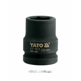 Головка торцева ударна 6-гранна YATO : квадрат 3/4", М= 22 мм, L= 50 мм [16/64]