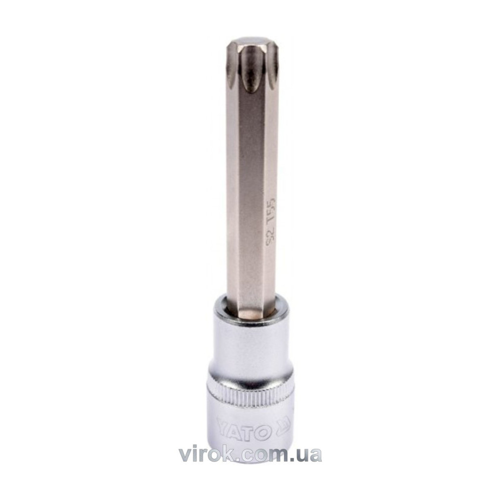 Головка торцева до квадрату 1/2" YATO з насадкою "TORX" подовжена Т55, L= 100 мм [20/120]