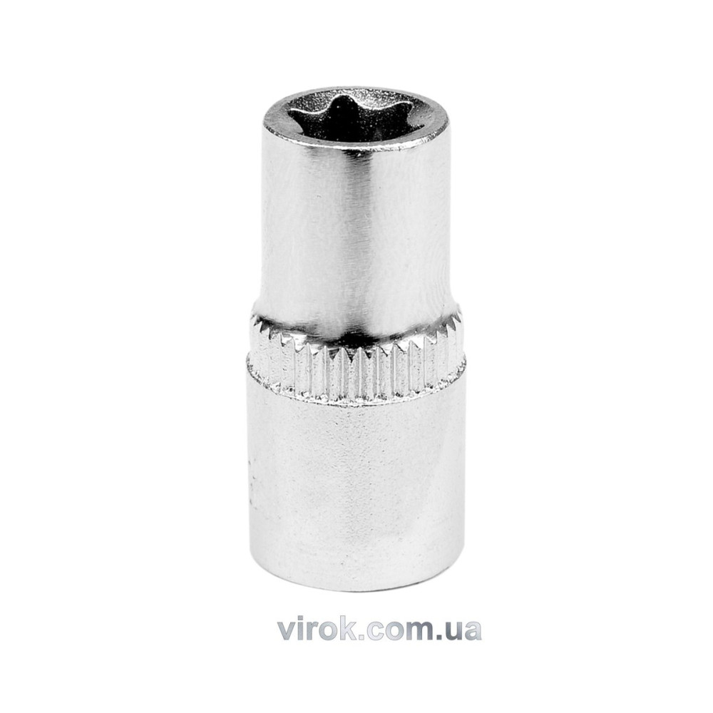 Головка торцева YATO : TORX E8, квадрат 1/4", L= 25 мм. CrV,  [24/240/480]