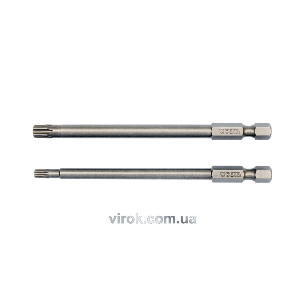 Набір насадок викруткових YATO : "TORX SECURITY" T20/T30, квадрат 1/4", L=100мм. 2 шт. [25/100]