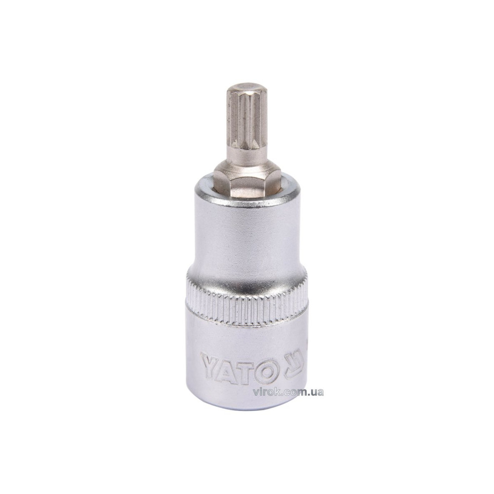 Головка торцева до квадрату 1/2" YATO з насадкою "SPLINE" М8, L= 55 мм [40/240]