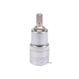 Головка торцева до квадрату 1/2" YATO з насадкою "SPLINE" М8, L= 55 мм [40/240]