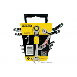 Ключі до гайок ріжково - накидні STANLEY "MaxiDrive Plus" з тріщаткою: М8-19 мм, набір 6 шт.