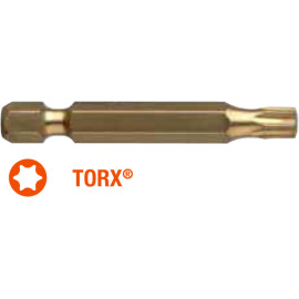 Насадка викруткова USH ISOTIN : TORX T40 x 50 мм Torsion. титанова подовжена, Уп. 10 шт.
