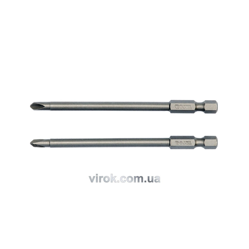 Набір насадок викруткових YATO : "TRI-WING" #1-#3, квадрат 1/4", L= 100 мм. 2 шт. [25/100]