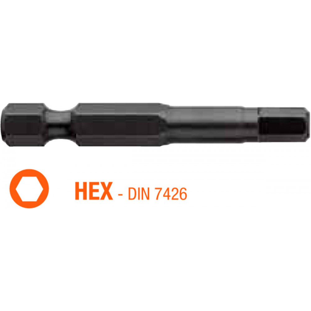 Насадка викруткова USH Industry : HEX 3 x 50 мм подовжена, Уп. 5 шт.