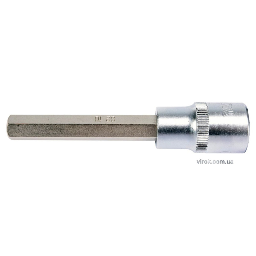 Головка торцева з насадкою HEX YATO : квадрат 1/2". HEX M10, L= 100 мм. подовжена [20/120]