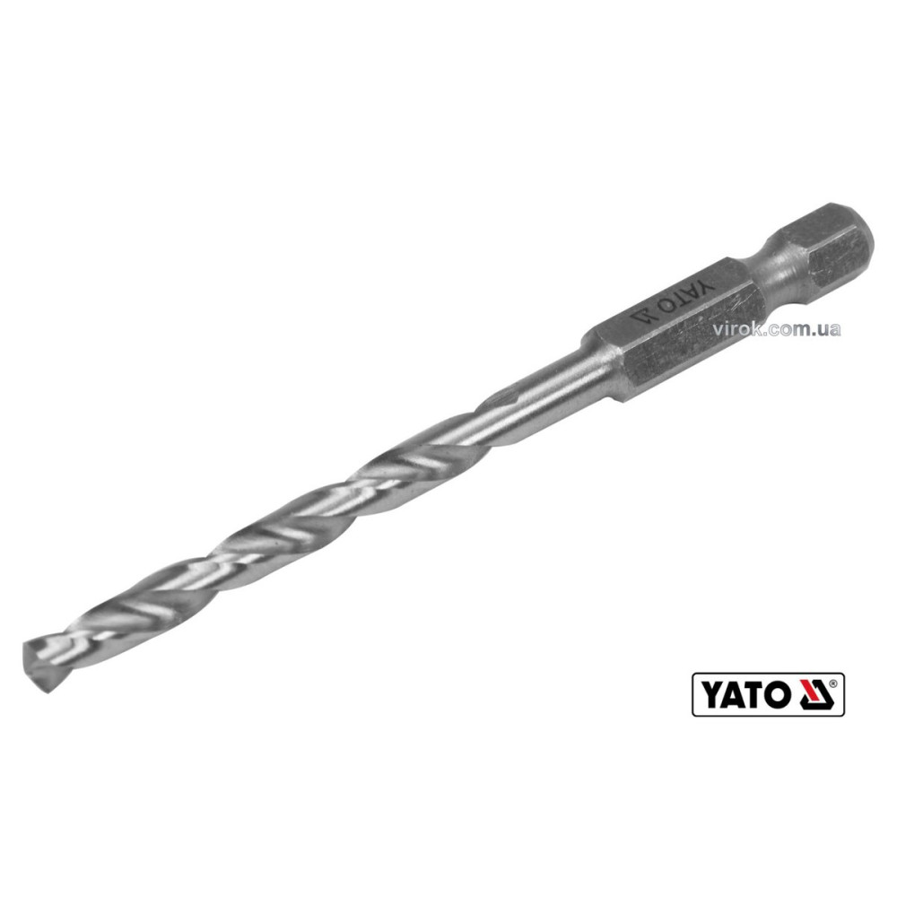 Свердло по металу YATO: HSS6542, Ø=4.5мм, HEX-1/4", l=80/47мм,для нержав.,конструкт.,легов.сталі(DW)