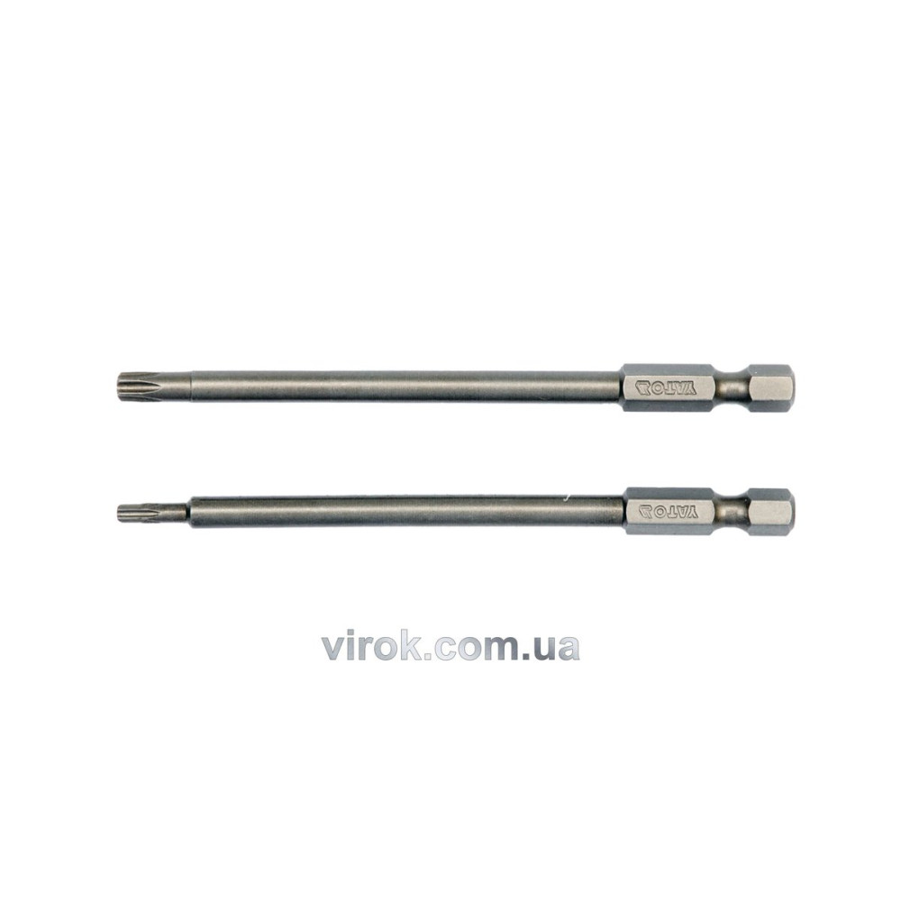 Набір насадок викруткових YATO : "TORX SECURITY" T10/T25, квадрат 1/4", L=100мм. 2 шт. [25/100]