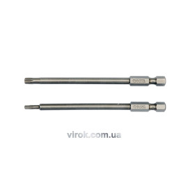 Набір насадок викруткових YATO : "TORX SECURITY" T10/T25, квадрат 1/4", L=100мм. 2 шт. [25/100]