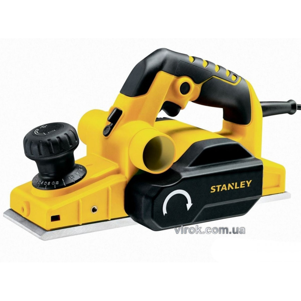 Рубанок мережевий STANLEY : P= 750 Вт. 16500об/хв. роб. зона: b= 82 мм, глиб. h= 2 мм, m=2кг,