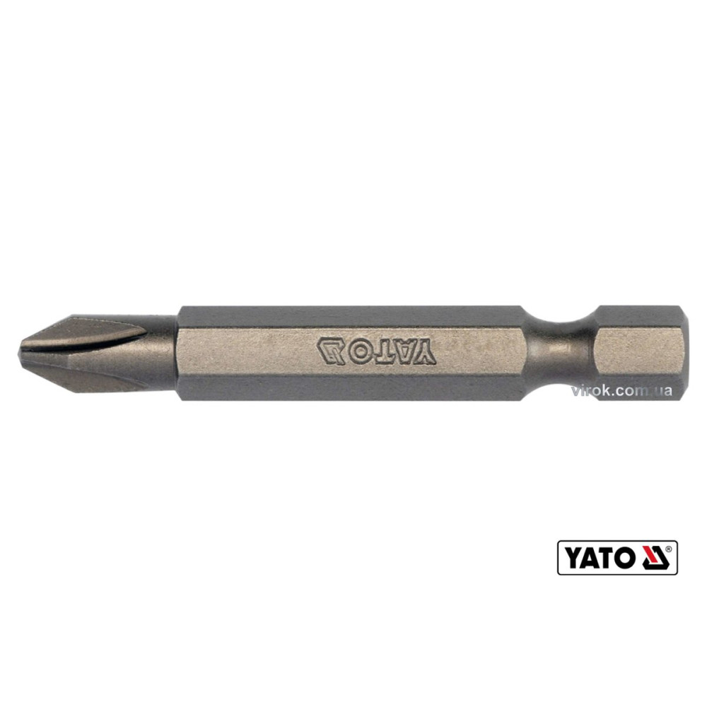 Насадка викруткова YATO : "Philips" PH2 x 50 мм. HEX 1/4". 10 (Уп/Шт.) [20/100]