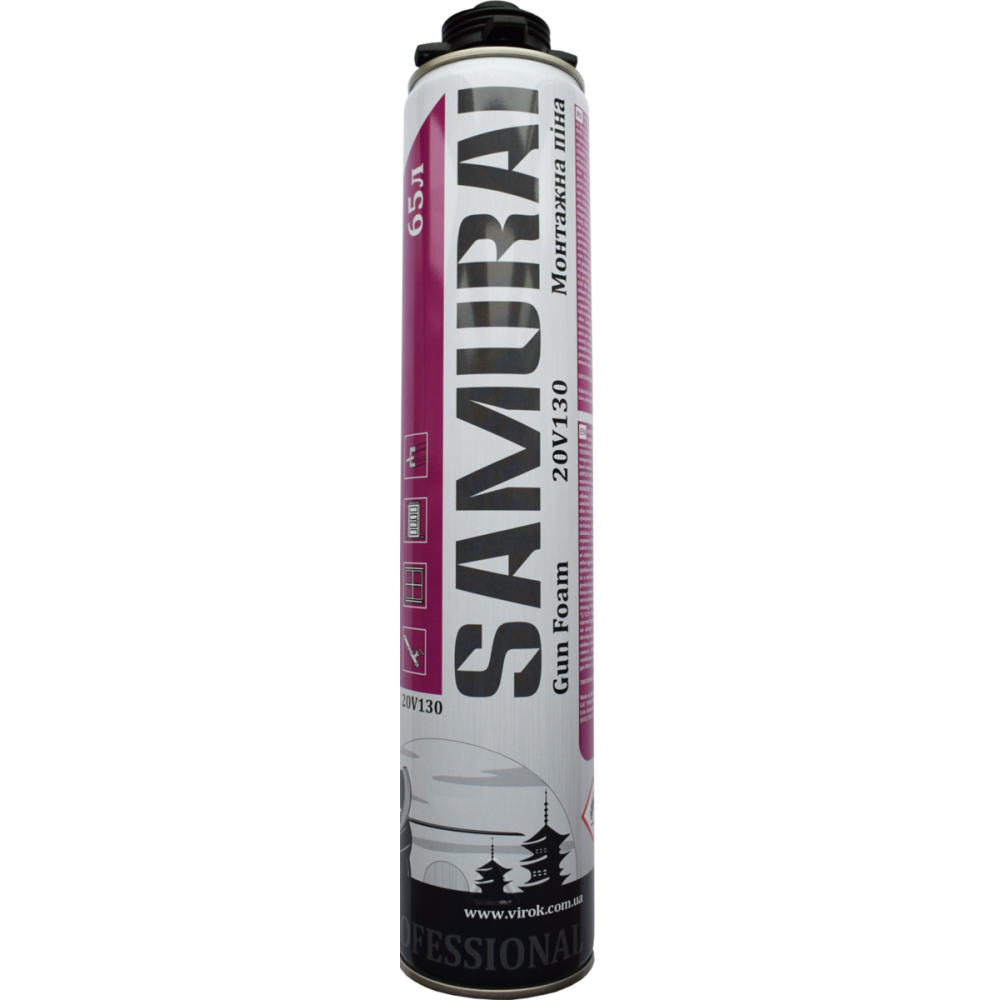Піна пістолетна SAMURAI Premium Gun Foam 65, 805ml UKR ,930г