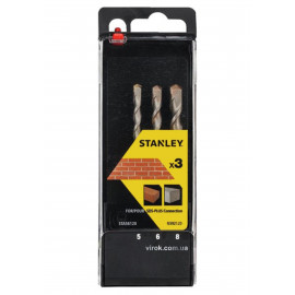 Набір свердл по бетону STANLEY : SDS+, Ø= 5, 6, 8 мм. 3 шт.