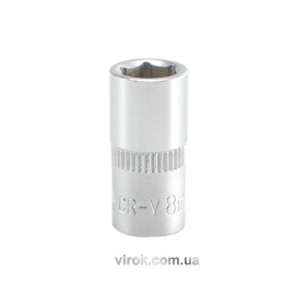 Головка торцева 6-гранна YATO : квадрат 1/4", М= 8 мм, L= 25 мм [24/240/400]