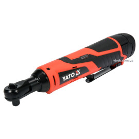 Тріскачка ударна акумуляторна YATO : Li-Ion 12 В, 2 Агод, 3/8", 45 Нм + 4 торцеві головки YT-82902