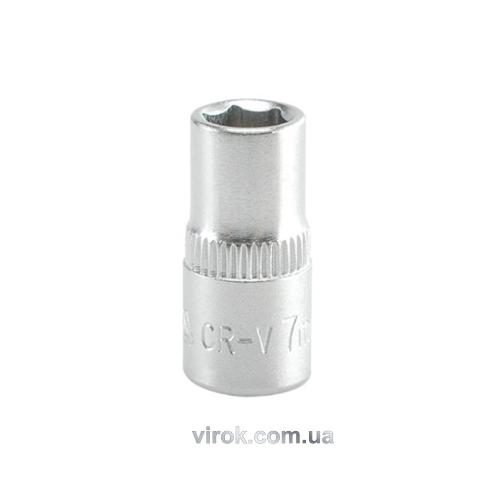 Головка торцева 6-гранна YATO : квадрат 1/4", М= 7 мм, L= 25 мм [24/240/400]