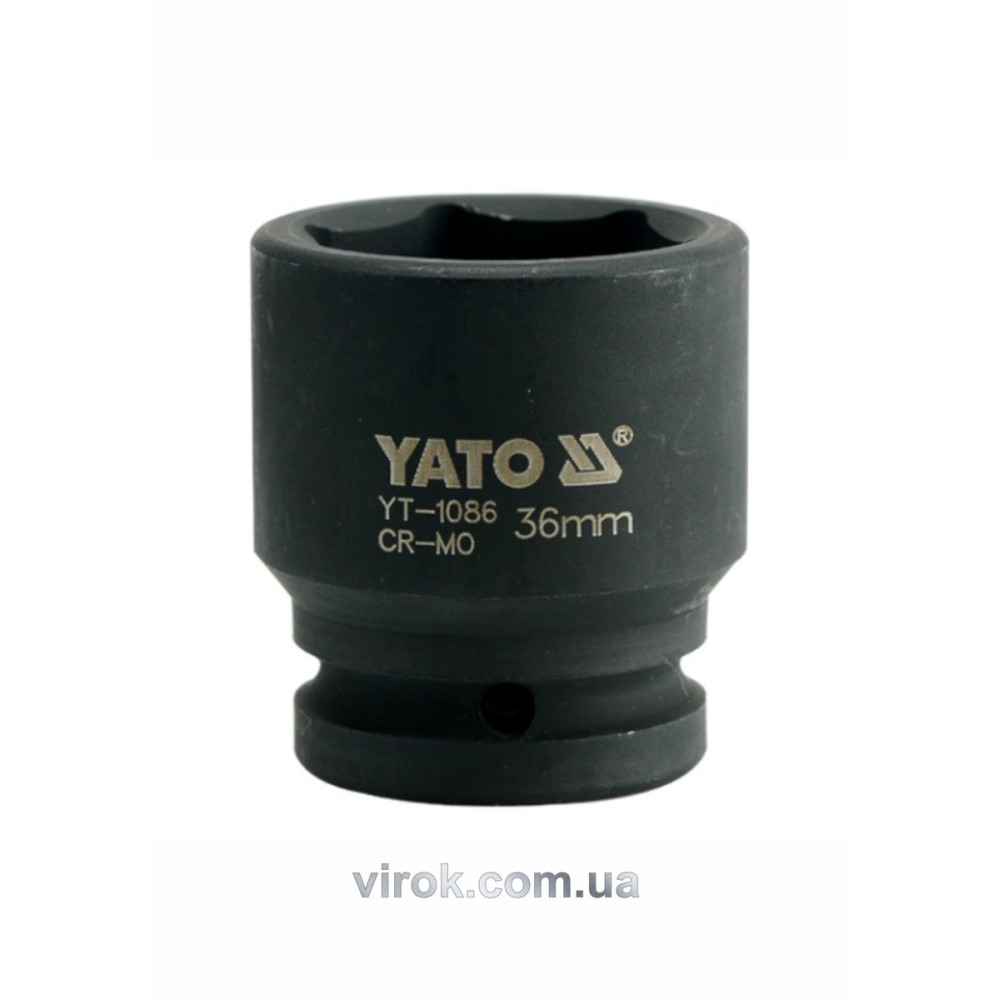Головка торцева ударна 6-гранна YATO : квадрат 3/4", М= 36 мм, L= 56 мм [6/24]