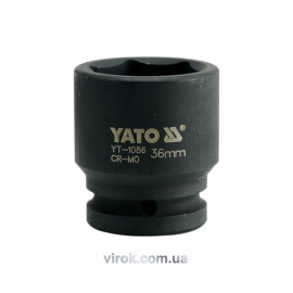 Головка торцева ударна 6-гранна YATO : квадрат 3/4", М= 36 мм, L= 56 мм [6/24]