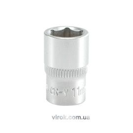 Головка торцева 6-гранна YATO : квадрат 1/4", М= 11 мм, L= 25 мм [24/240/400]