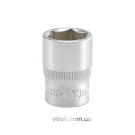 Головка торцева 6-гранна YATO : квадрат 1/4", М= 13 мм, L= 25 мм [24/240/400]
