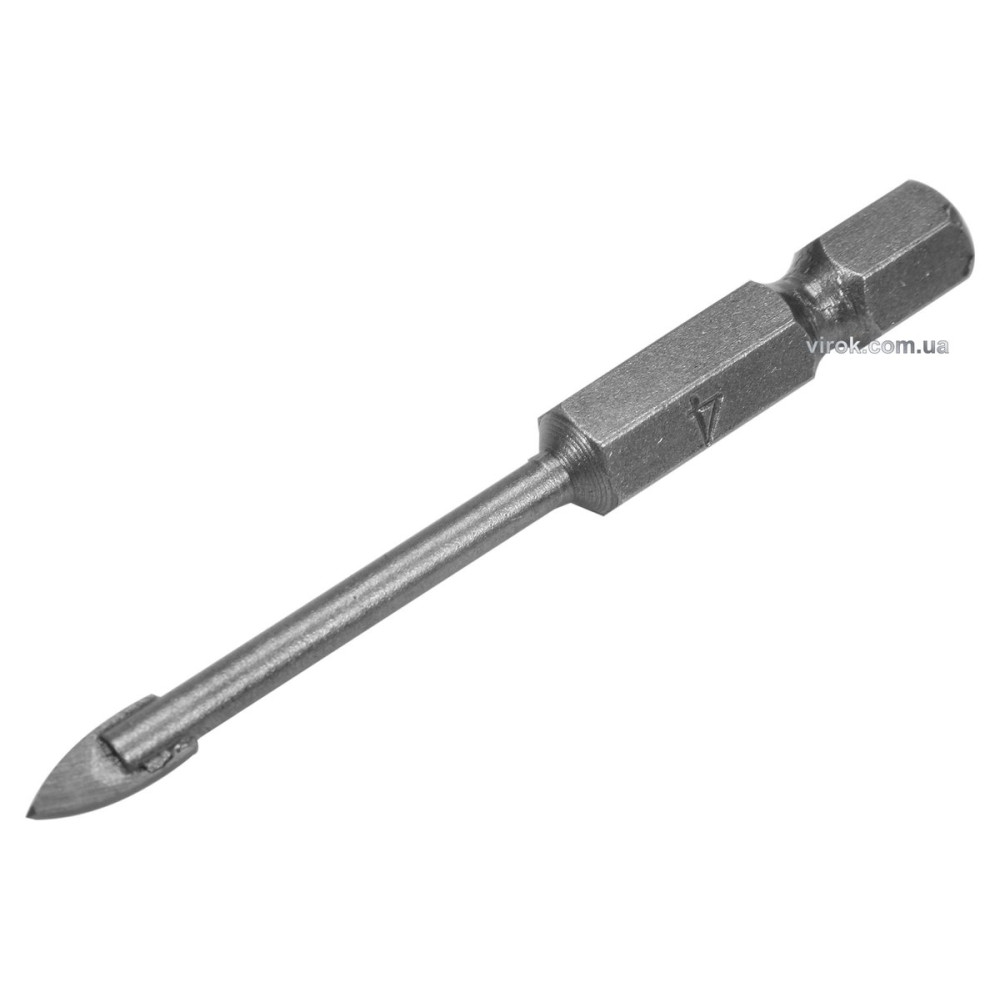 Свердло по склу і кераміці STHOR : YG6X, HEX-1/4", Ø= 4 x 60 мм [125/500]