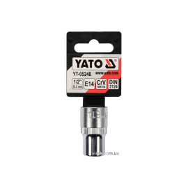 Головка торцева YATO : TORX E14, квадрат 1/2", CrV, DIN 2124 [Блістер] [6/180]