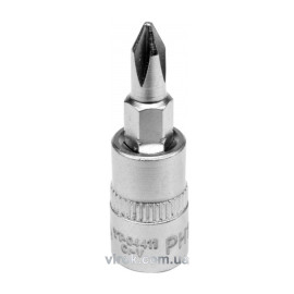 Головка торцева до квадрату 1/4" YATO з насадкою "Philips" PH1, L= 37 мм [150/600]