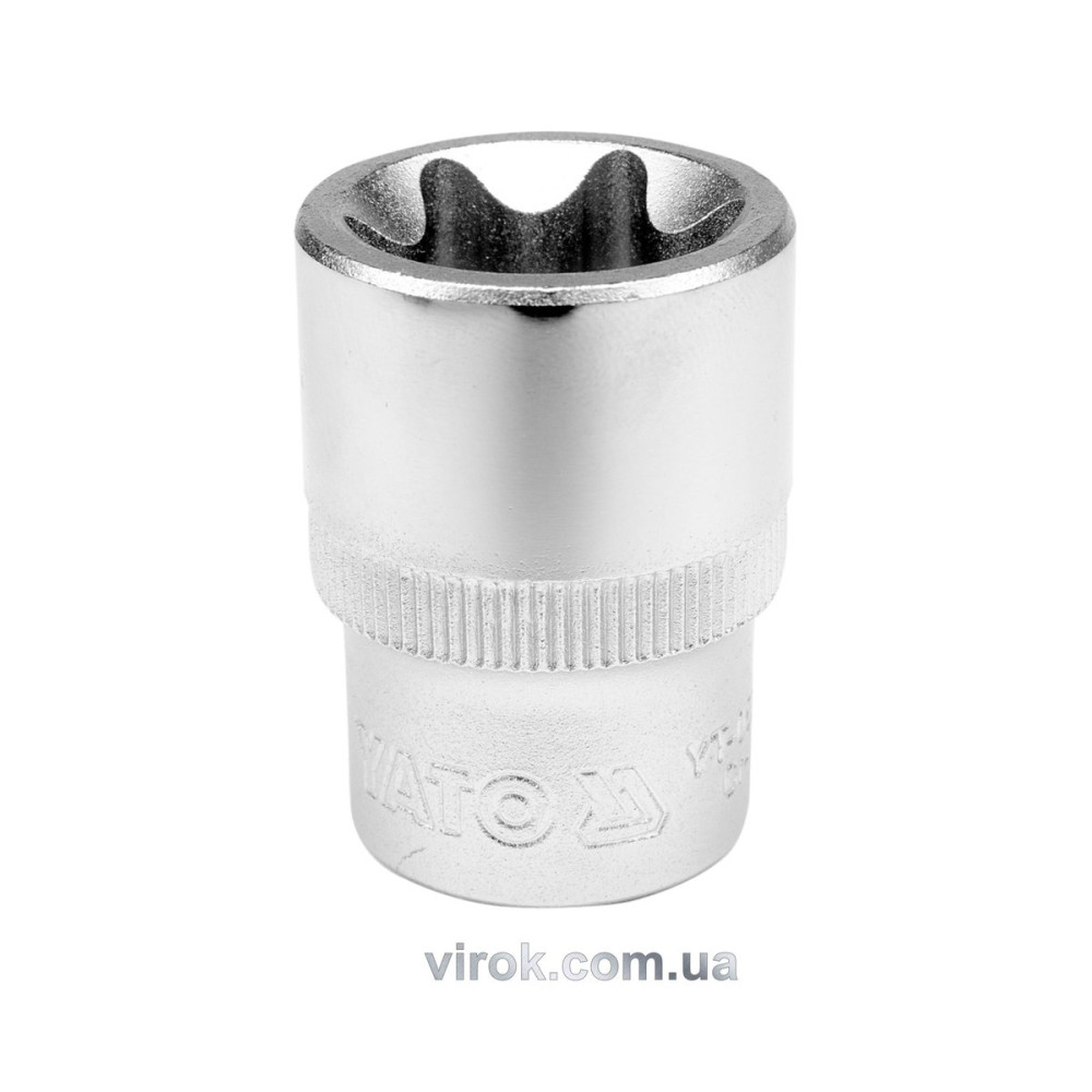 Головка торцева YATO : TORX E20, квадрат 1/2", L= 38 мм. CrV,  [12/120/240]
