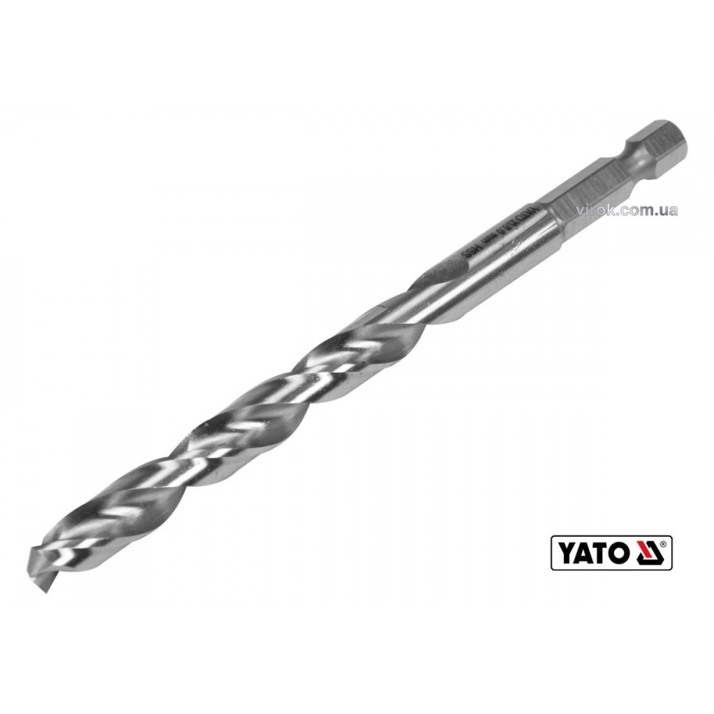 Свердло по металу YATO: HSS6542, Ø=8мм, HEX-1/4", l=117/75мм,для нержав.,конструкт.,легов.сталі(DW)
