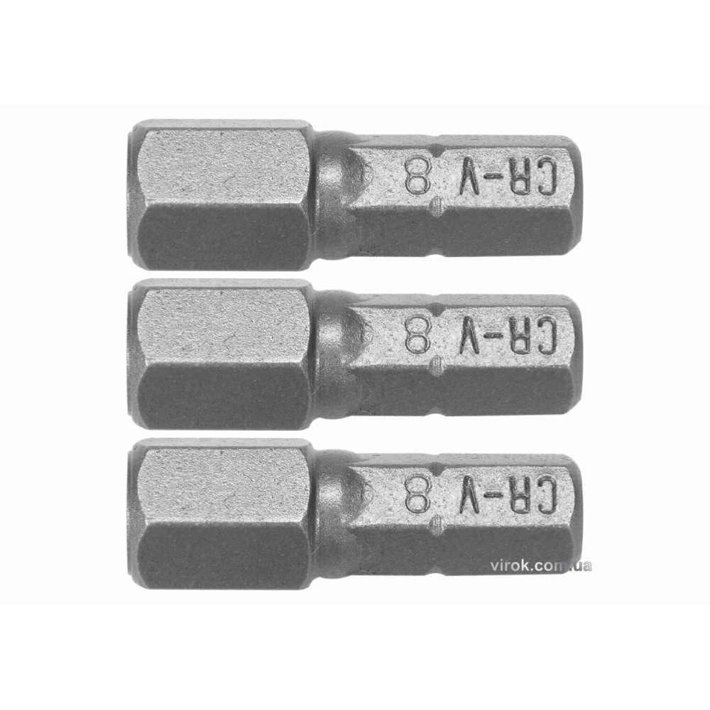 Насадка викруткова STHOR : HEX H8 x 25 мм, HEX 1/4", Cr-V, 3 шт (DW)