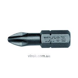 Насадка викруткова YATO : "Philips" PH2 x 25 мм. HEX 1/4", AISI S2, пак 50 (Шт/ Уп.) [20/40]