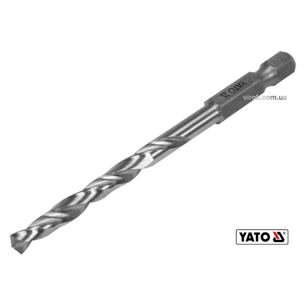 Свердло по металу YATO: HSS6542, Ø=5мм, HEX-1/4", l=86/52мм,для нержав.,конструкт.,легов.сталі(DW)