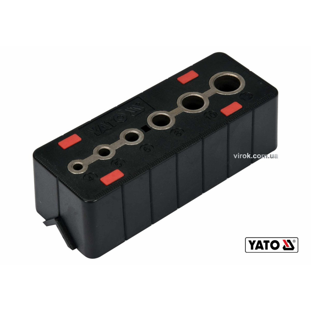 Шаблон для свердління отворів YATO : 4, 5, 6, 8, 10 і 12 мм, корпус з ABS-пластику [40]