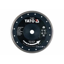 Диск відрізний алмазний по гресу, склу, кераміці YATO Ø=230x2x10x22.2 мм, в мокрому і сухому режимі YT-59975