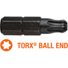 Насадка викруткова USH Industry : TORX T25K x 25 мм BallEnd заокруглена, Уп. 10 шт.