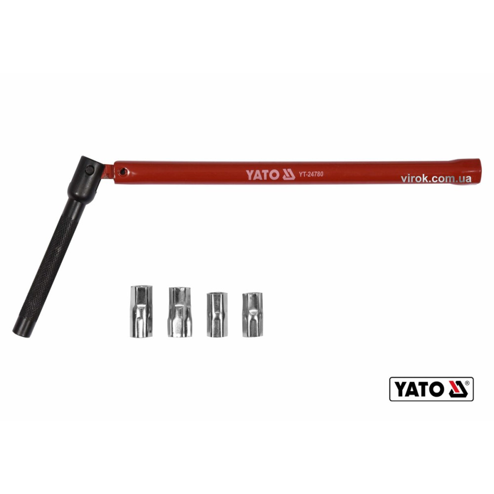 Ключ для затягування фітингів шарнірний YATO : HEX 13 мм, 8-12 мм, зі сталі [20/40]