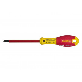 Викрутка хрестова діелектрична ізольвана STANLEY "FatMax" : "Philips" PH1 х 100 мм, корпус VDE 1000V
