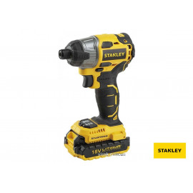 Шуруповерт безщітковий акумуляторний STANLEY: 2 х Li-ion 18 В 2 АГод, 1/4", 160 Нм + кейс(DW)