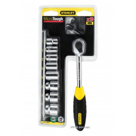 Набір головок торцевих STANLEY "MicroTough" : квадрат 3/8", тріщатка, 9 шт. DW