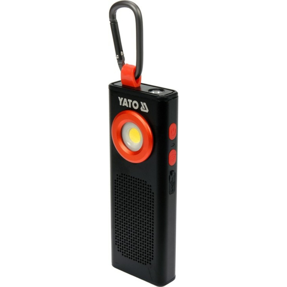 Ліхтар світлодіодний акумул. YATO Li-Po 3.7 В, 2000 mАГод, 500 Lm, динамік 3W Bluetooth YT-08557