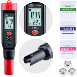 Измеритель кислотности и температуры (pH-метр), 0-14 pH (+/-0,1%)  BENETECH GM760