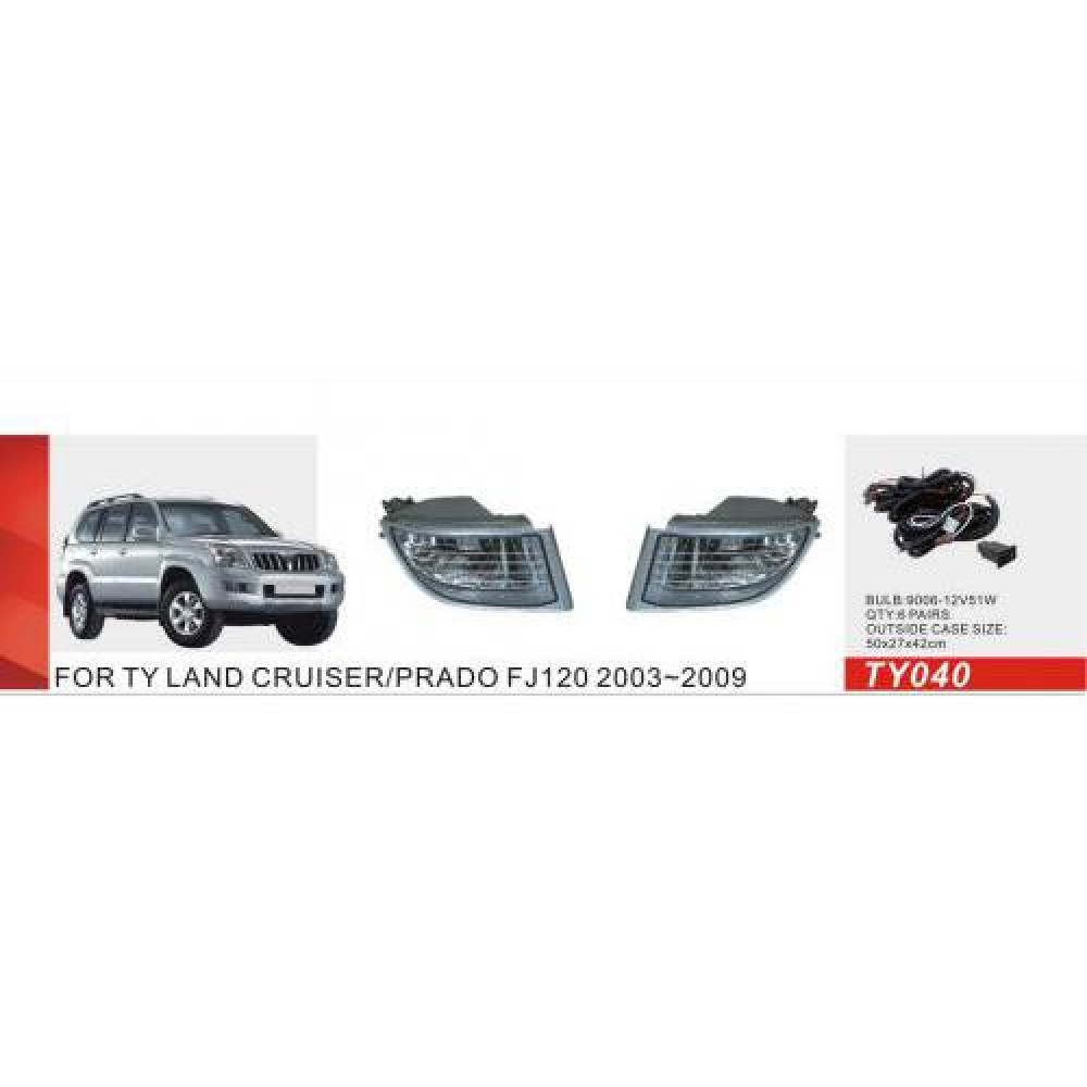 Фары доп.модель Toyota Prado FJ120 2003-09/TY-040/9006-12V51W/эл.проводка