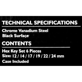 Haбіp Г-подіб. ключів HEX 6 пр. (12-24 мм) в чохлі JCB Tools JCB-5067