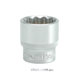 Головка торцева 12-гранна YATO : квадрат 1/2", М= 30 мм, L= 42 мм [6/48/96]