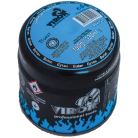 Балон газовий 1-разовий VIROK пробивний. 190g/330ml. type 200 BUTAN (E417) [48]