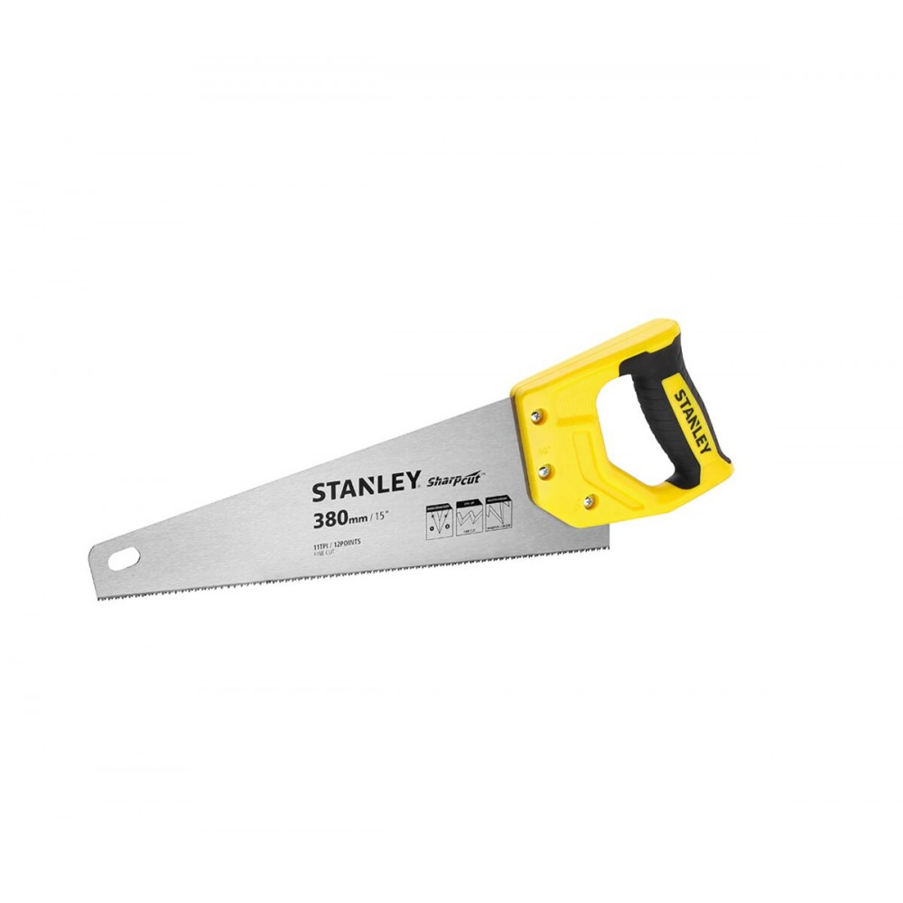 Ножівка по дереву STANLEY "SHARPCUT" : L= 380 мм, 11 зубів/1"