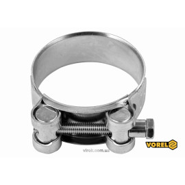 Хомут сталевий, з гвинтовим затискачем GBS W1 VOREL : Ø= 52-55/ 22 мм, оцинкований [100]