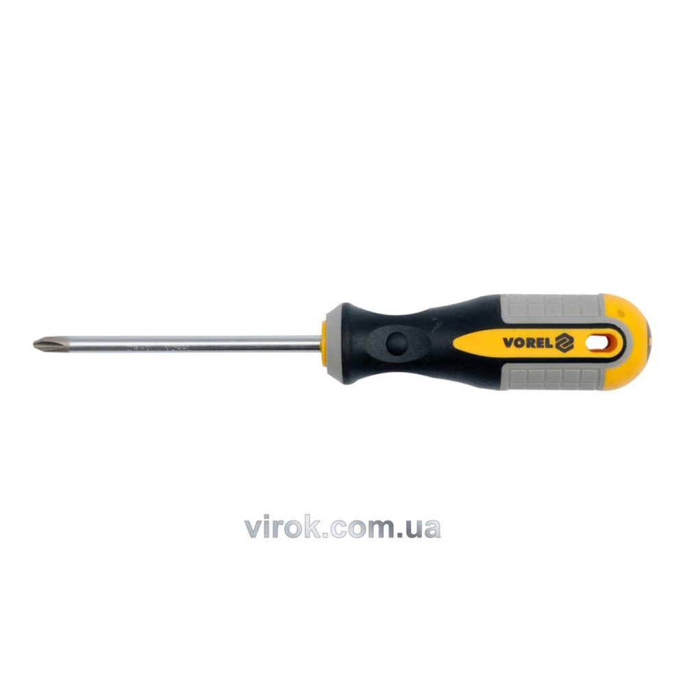 Викрутка хрестова VOREL : "Philips" PH2 х 150 мм. Cr-V [12/36/144]